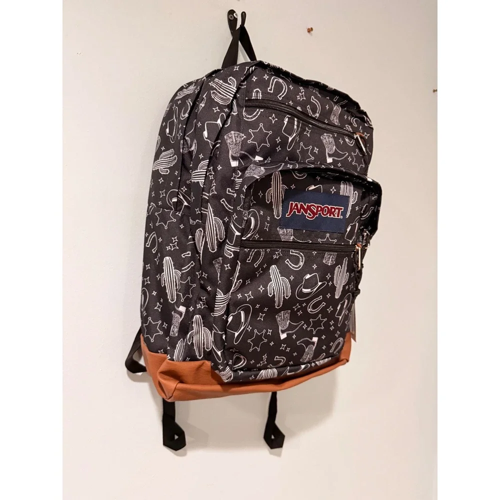 JanSport Cool Student Backpack Black Western Cactus Print JS0A2SDDA0F New 34L